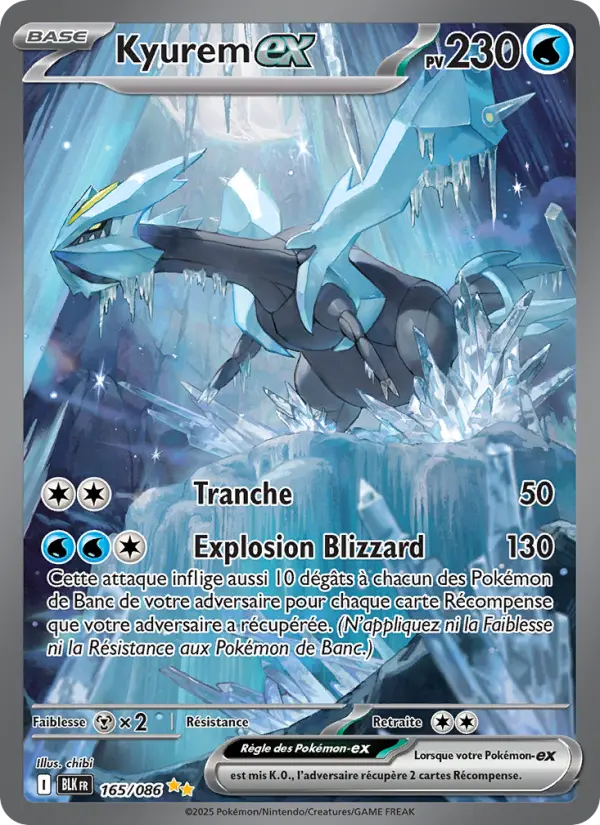 Scan HD carte Pokémon Kyurem-ex 165/86 — Foudre Noire