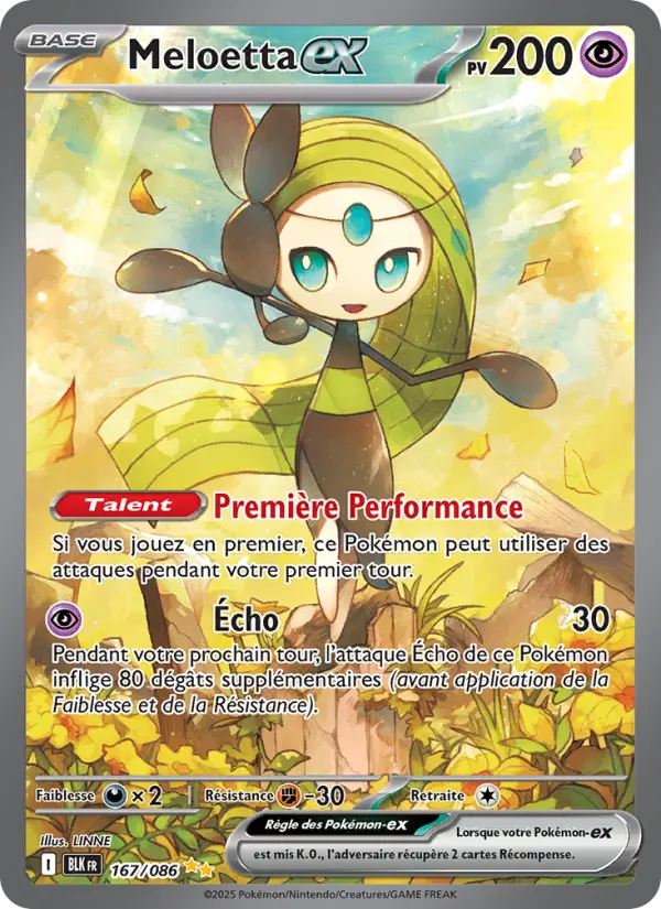 Scan HD carte Pokémon Meloetta-ex 167/86 — Foudre Noire