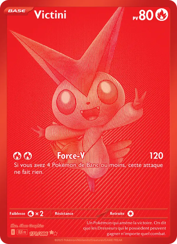 Scan HD carte Pokémon Victini 171/86 — Foudre Noire