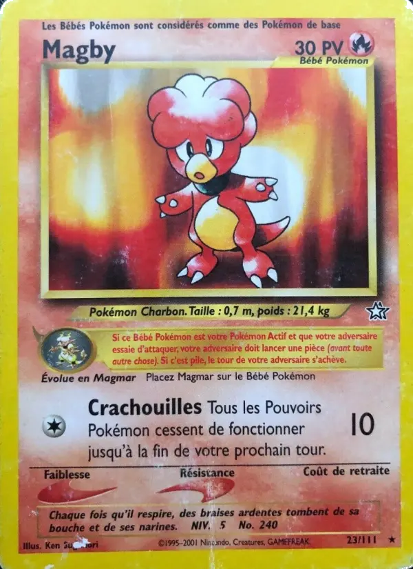 Scan HD carte Pokémon Magby 23/111 — Neo Genesis