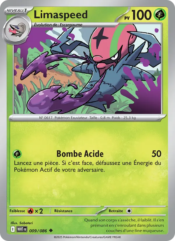 Scan HD carte Pokémon Limaspeed 009/86 — Flamme Blanche