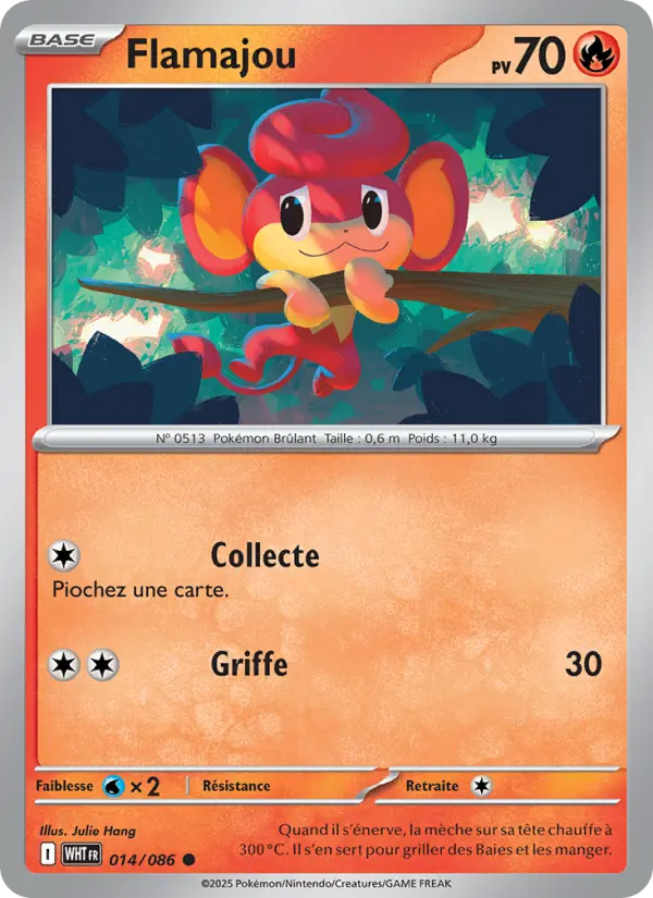 Scan HD carte Pokémon Flamajou 014/86 — Flamme Blanche