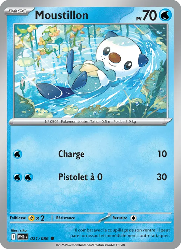 Scan HD carte Pokémon Moustillon 021/86 — Flamme Blanche