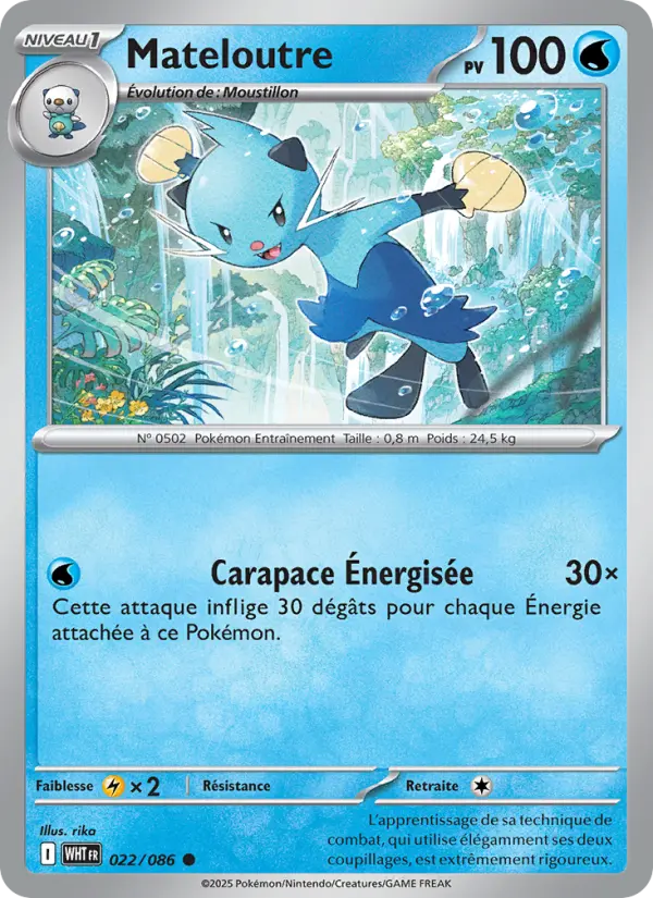 Scan HD carte Pokémon Mateloutre 022/86 — Flamme Blanche