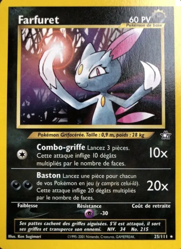 Scan HD carte Pokémon Farfuret 25/111 — Neo Genesis