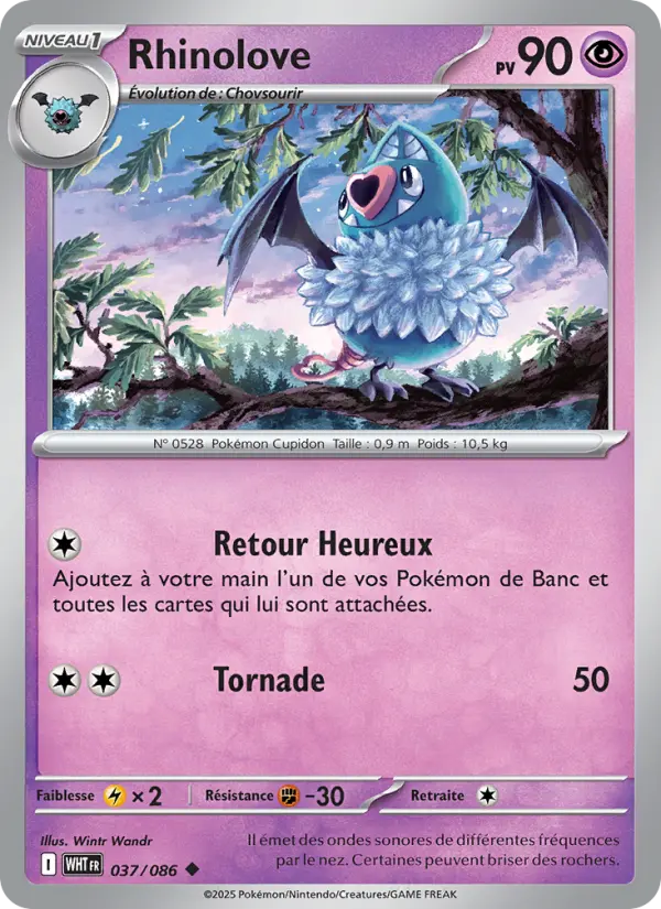 Scan HD carte Pokémon Rhinolove 037/86 — Flamme Blanche