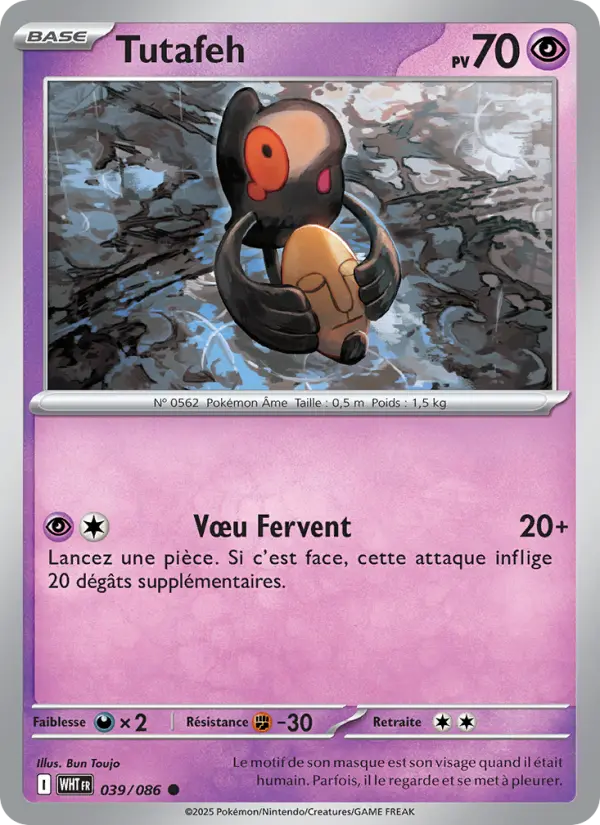 Scan HD carte Pokémon Tutafeh 039/86 — Flamme Blanche