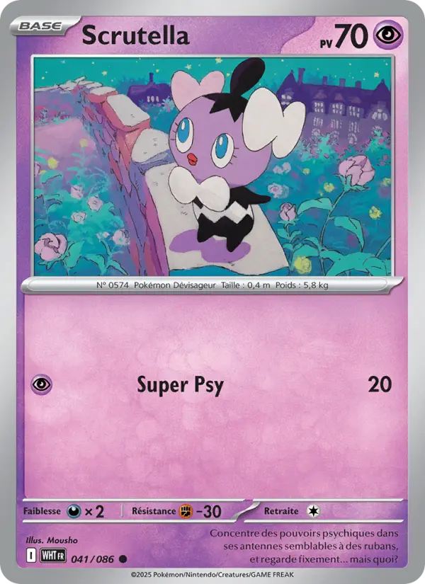 Scan HD carte Pokémon Scrutella 041/86 — Flamme Blanche