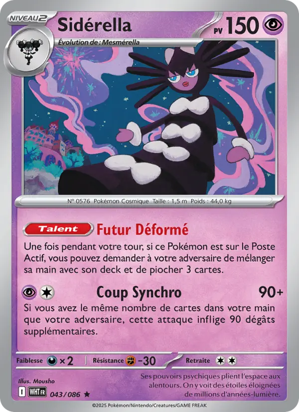 Scan HD carte Pokémon Sidérella 043/86 — Flamme Blanche