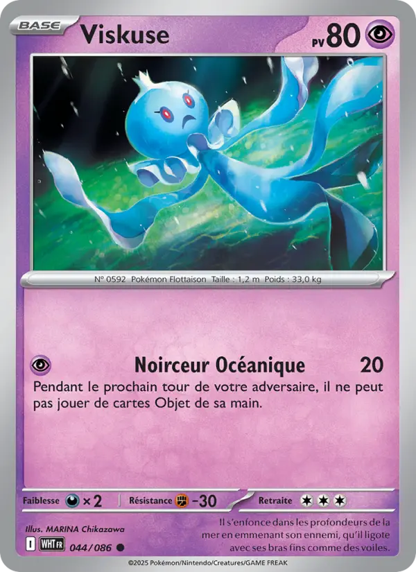 Scan HD carte Pokémon Viskuse 044/86 — Flamme Blanche