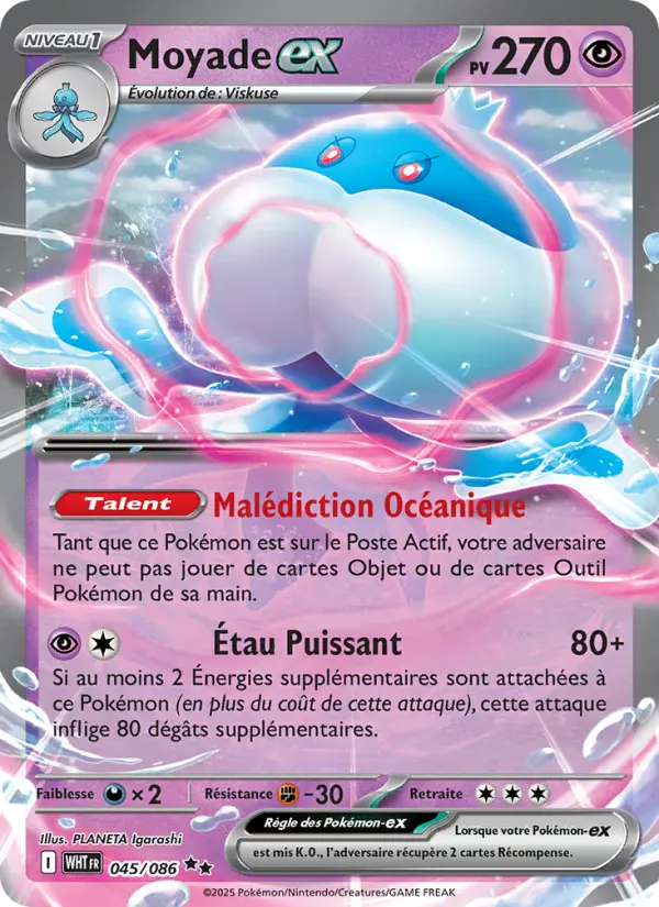 Scan HD carte Pokémon Moyade-ex 045/86 — Flamme Blanche