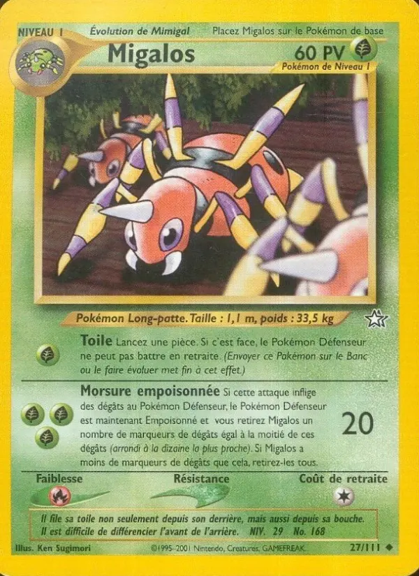 Scan HD carte Pokémon Migalos 27/111 — Neo Genesis