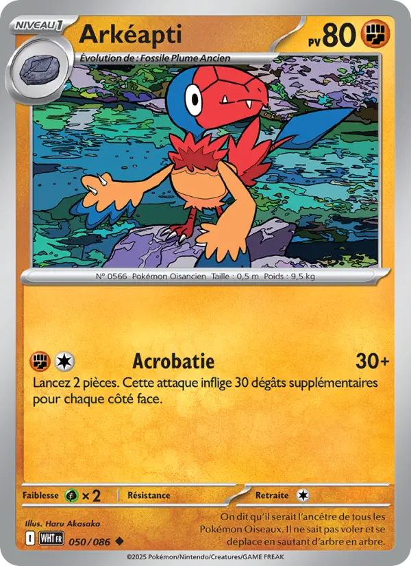Scan HD carte Pokémon Arkéapti 050/86 — Flamme Blanche