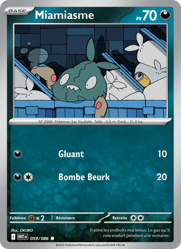 Scan HD carte Pokémon Miamiasme 059/86 — Flamme Blanche