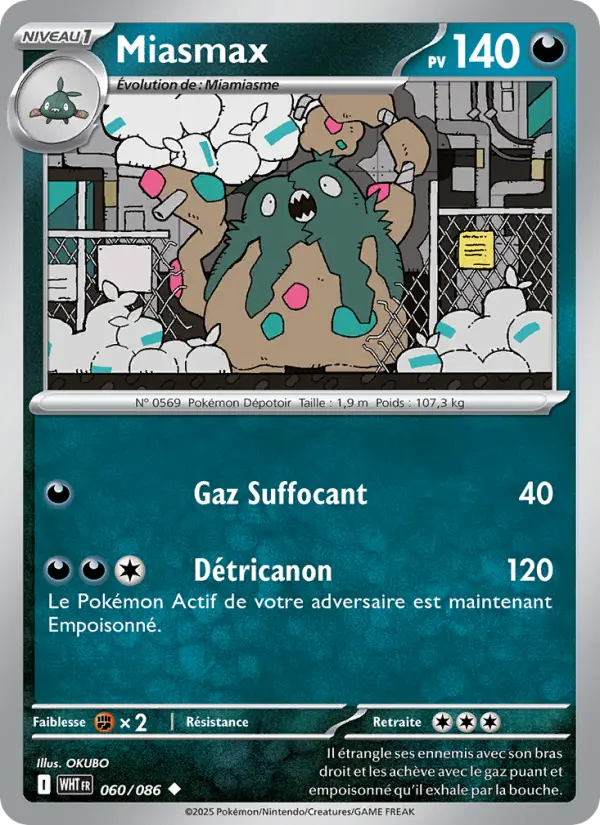 Scan HD carte Pokémon Miasmax 060/86 — Flamme Blanche