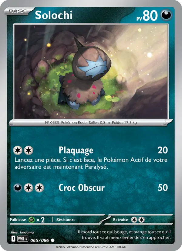 Scan HD carte Pokémon Solochi 065/86 — Flamme Blanche