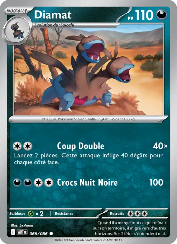 Scan HD carte Pokémon Diamat 066/86 — Flamme Blanche