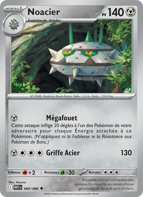 Scan HD carte Pokémon Noacier 069/86 — Flamme Blanche