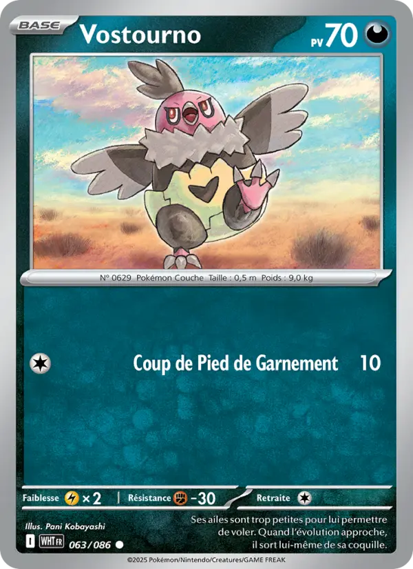 Scan HD carte Pokémon Vostourno 063/86 — Flamme Blanche