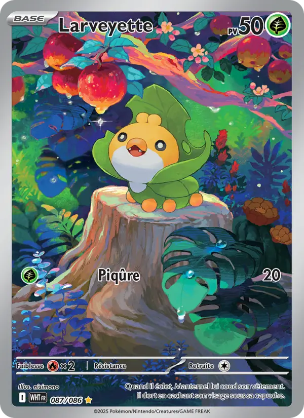 Scan HD carte Pokémon Larveyette 087/86 — Flamme Blanche