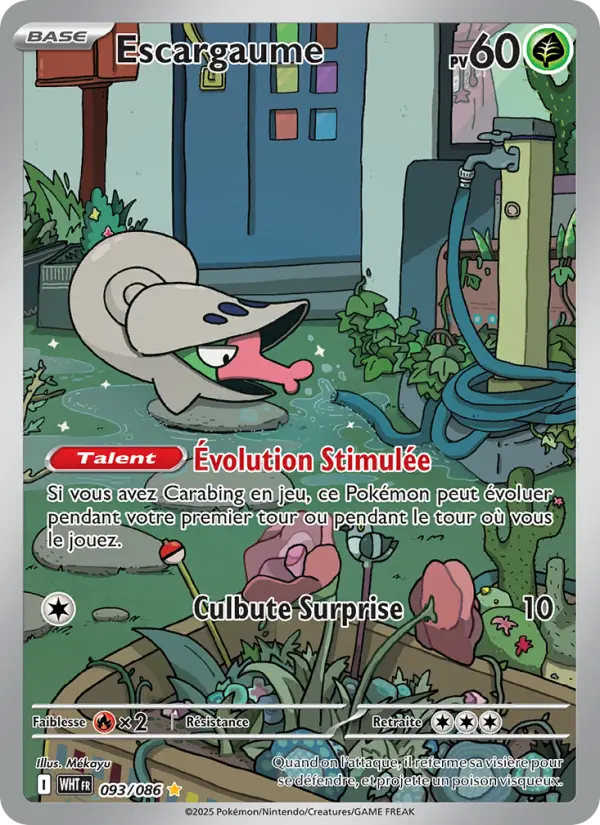 Scan HD carte Pokémon Escargaume 093/86 — Flamme Blanche