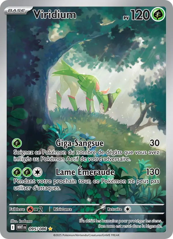 Scan HD carte Pokémon Viridium 095/86 — Flamme Blanche