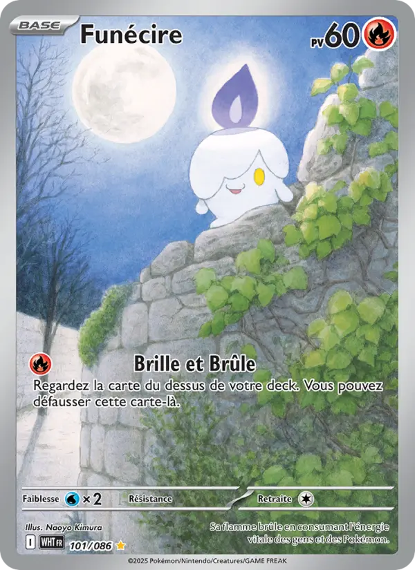 Scan HD carte Pokémon Funécire 101/86 — Flamme Blanche