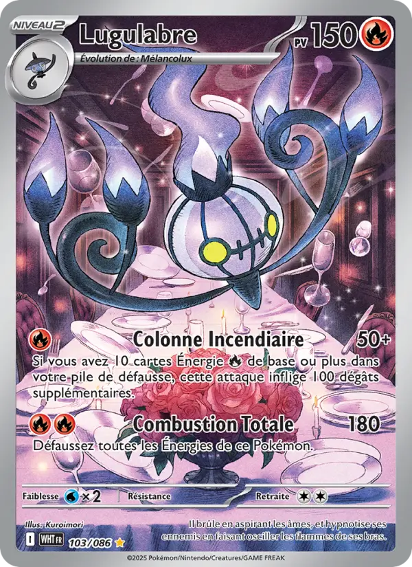 Scan HD carte Pokémon Lugulabre 103/86 — Flamme Blanche