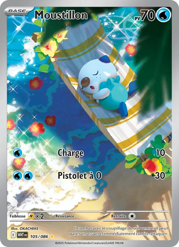 Scan HD carte Pokémon Moustillon 105/86 — Flamme Blanche