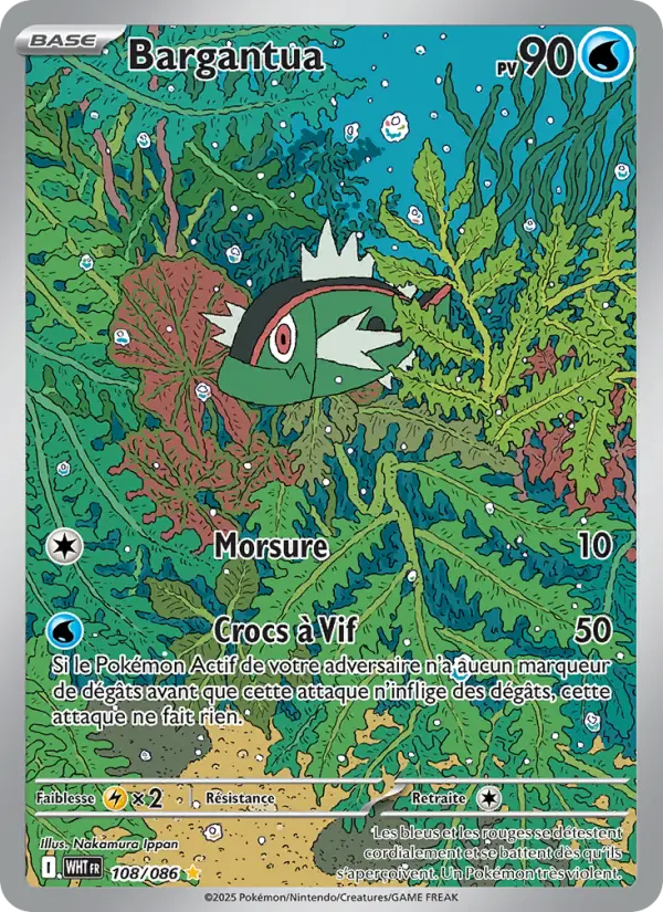 Scan HD carte Pokémon Bargantua 108/86 — Flamme Blanche