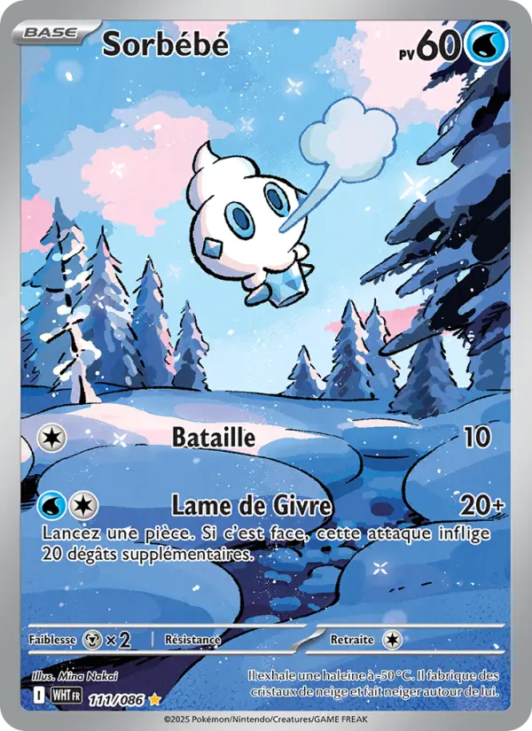 Scan HD carte Pokémon Sorbébé 111/86 — Flamme Blanche