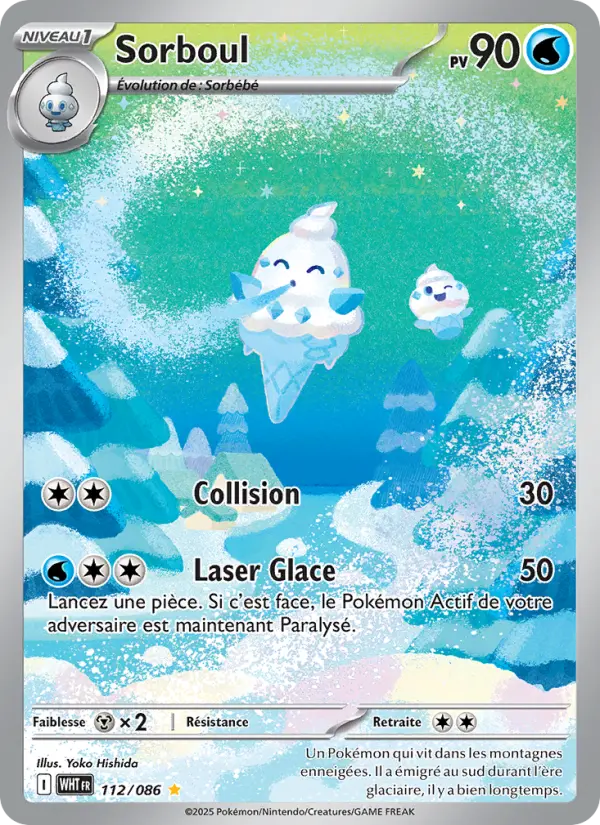 Scan HD carte Pokémon Sorboul 112/86 — Flamme Blanche
