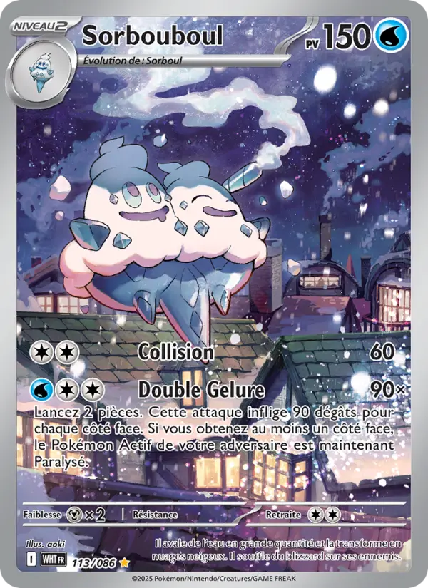 Scan HD carte Pokémon Sorbouboul 113/86 — Flamme Blanche