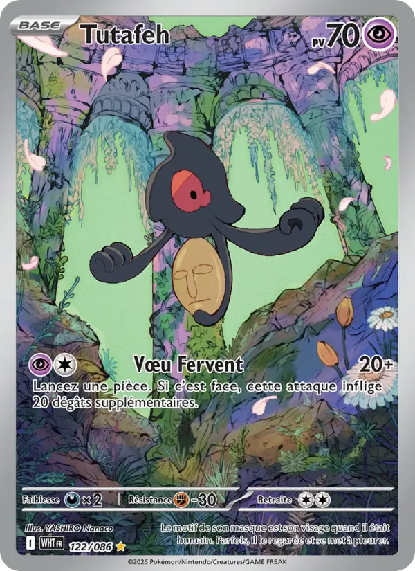 Scan HD carte Pokémon Tutafeh 122/86 — Flamme Blanche