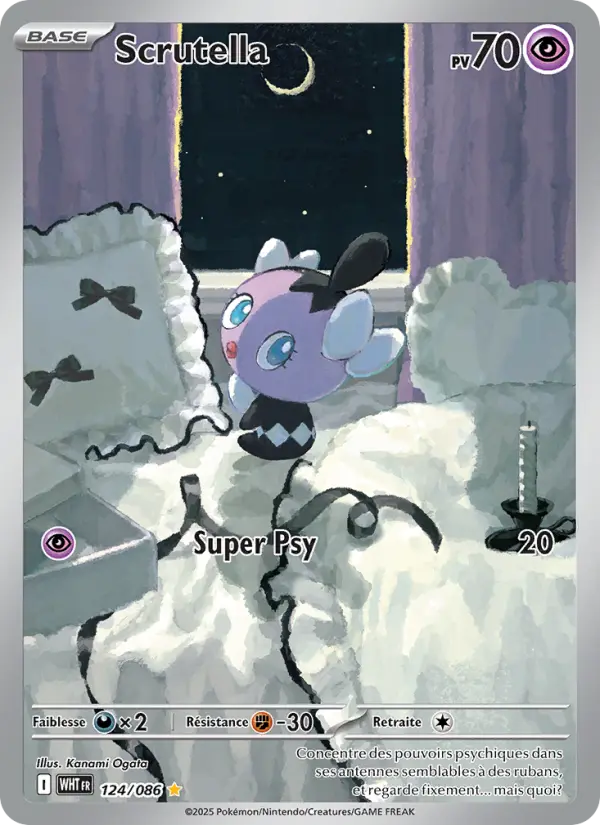 Scan HD carte Pokémon Scrutella 124/86 — Flamme Blanche