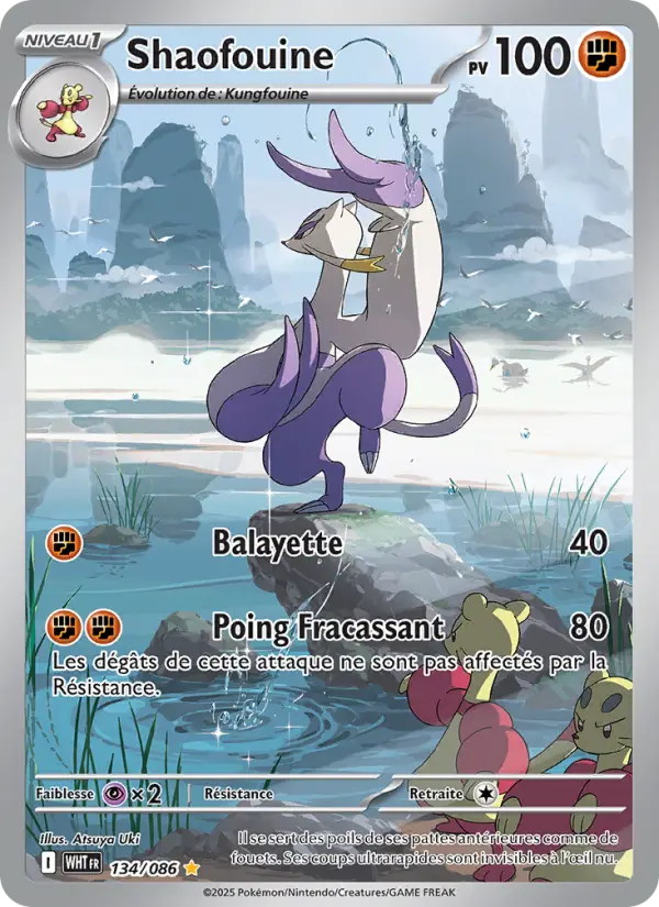 Scan HD carte Pokémon Shaofouine 134/86 — Flamme Blanche