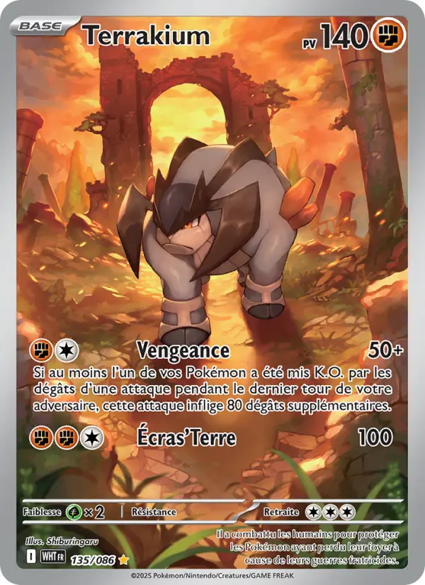 Scan HD carte Pokémon Terrakium 135/86 — Flamme Blanche