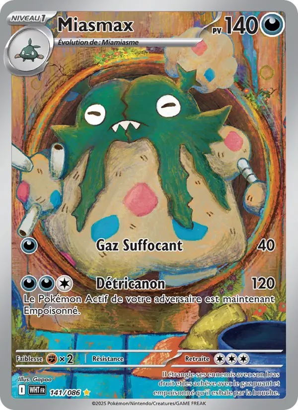 Scan HD carte Pokémon Miasmax 141/86 — Flamme Blanche