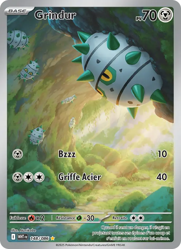Scan HD carte Pokémon Grindur 148/86 — Flamme Blanche