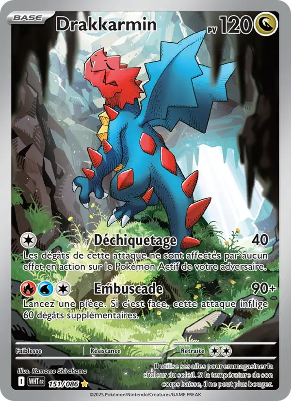 Scan HD carte Pokémon Drakkarmin 151/86 — Flamme Blanche
