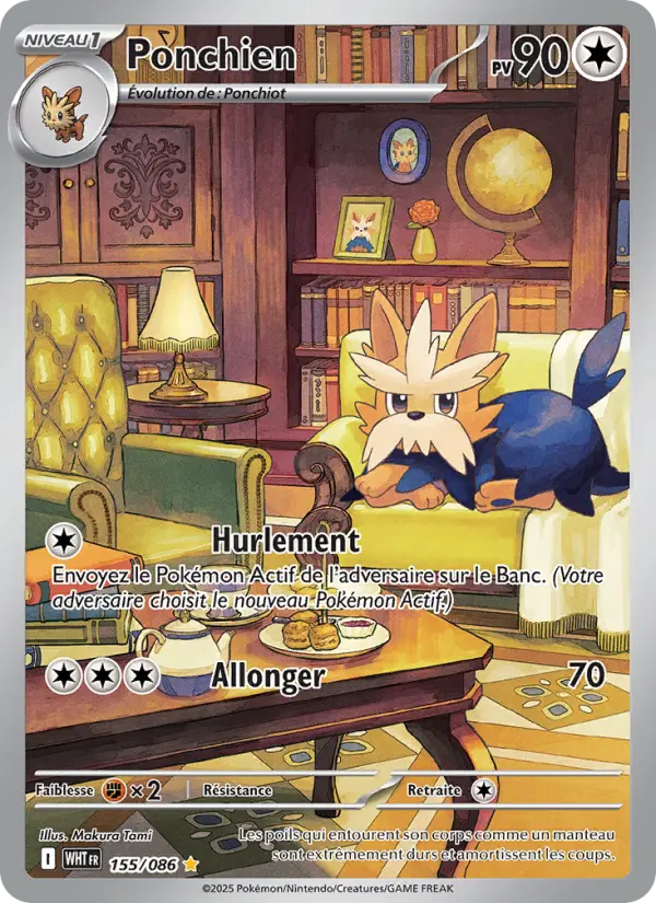 Scan HD carte Pokémon Ponchien 155/86 — Flamme Blanche