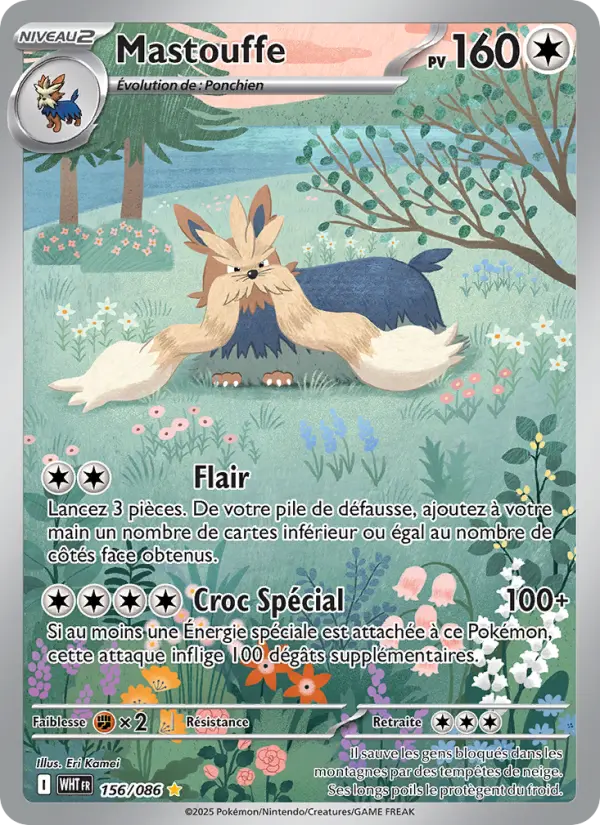 Scan HD carte Pokémon Mastouffe 156/86 — Flamme Blanche