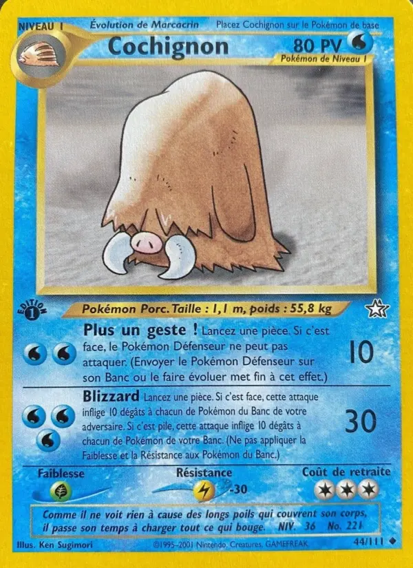 Scan HD carte Pokémon Cochignon 44/111 — Neo Genesis