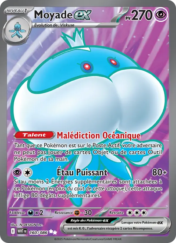 Scan HD carte Pokémon Moyade-ex 160/86 — Flamme Blanche