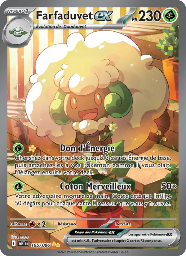 Scan HD carte Pokémon Farfaduvet-ex 165/86 — Flamme Blanche