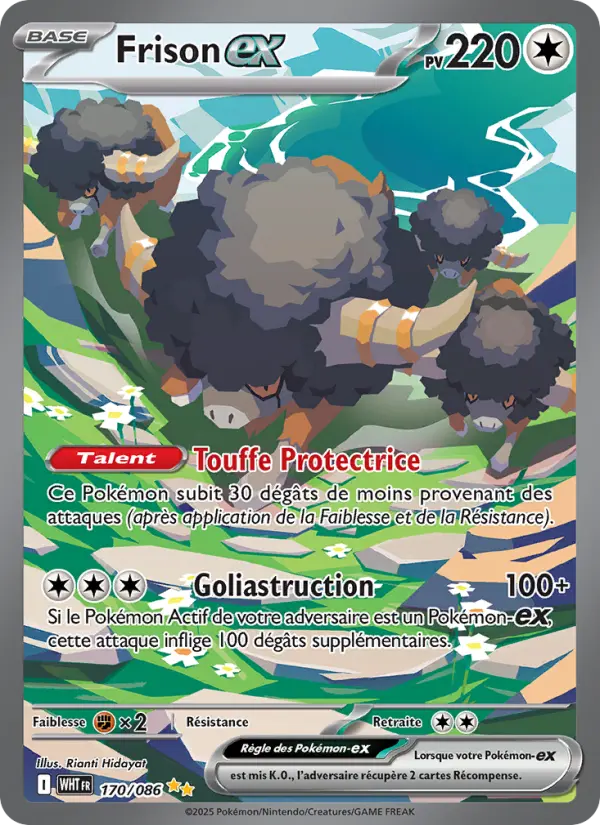 Scan HD carte Pokémon Frison-ex 170/86 — Flamme Blanche