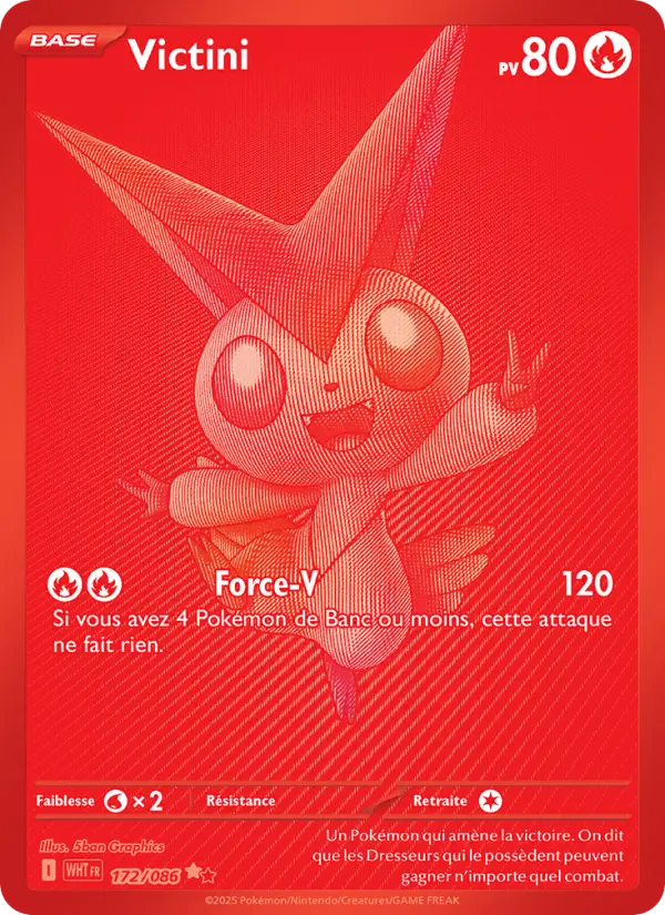 Scan HD carte Pokémon Victini 172/86 — Flamme Blanche