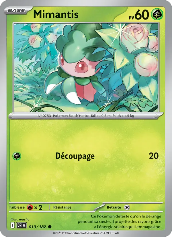Scan HD carte Pokémon Mimantis 013/182 — Rivalités Destinées