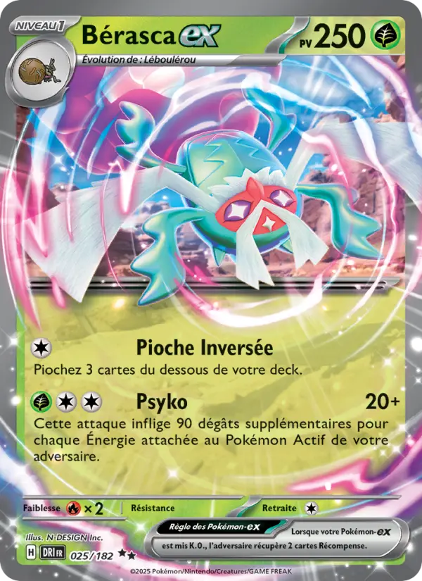 Scan HD carte Pokémon Bérasca-ex 025/182 — Rivalités Destinées