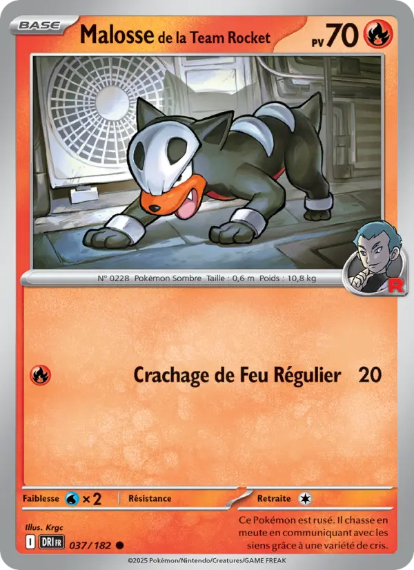 Scan HD carte Pokémon Malosse de la Team Rocket 037/182 — Rivalités Destinées